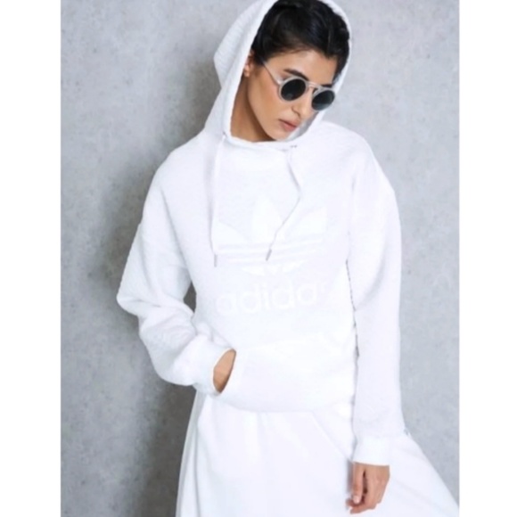 Sold💙Adidas Zig Zag Textured White Hoodie S - Picture 5 of 5